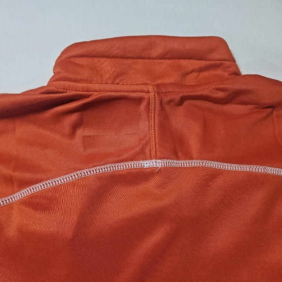 Adidas Sport Pullover Womens Medium 1/4 Button Orange White Performance Sweater - Picture 7 of 13